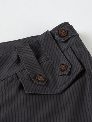 Stripes Contrasting Colors Low-rise Micro-flared Straight-leg Pants Pants