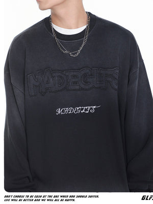 Liber Autumn Neutral wear Embroidered Pattern Letter Sweaters