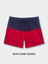 Loose-fit Straight-fit Breathable Color-blocked Four Points Beach Shorts