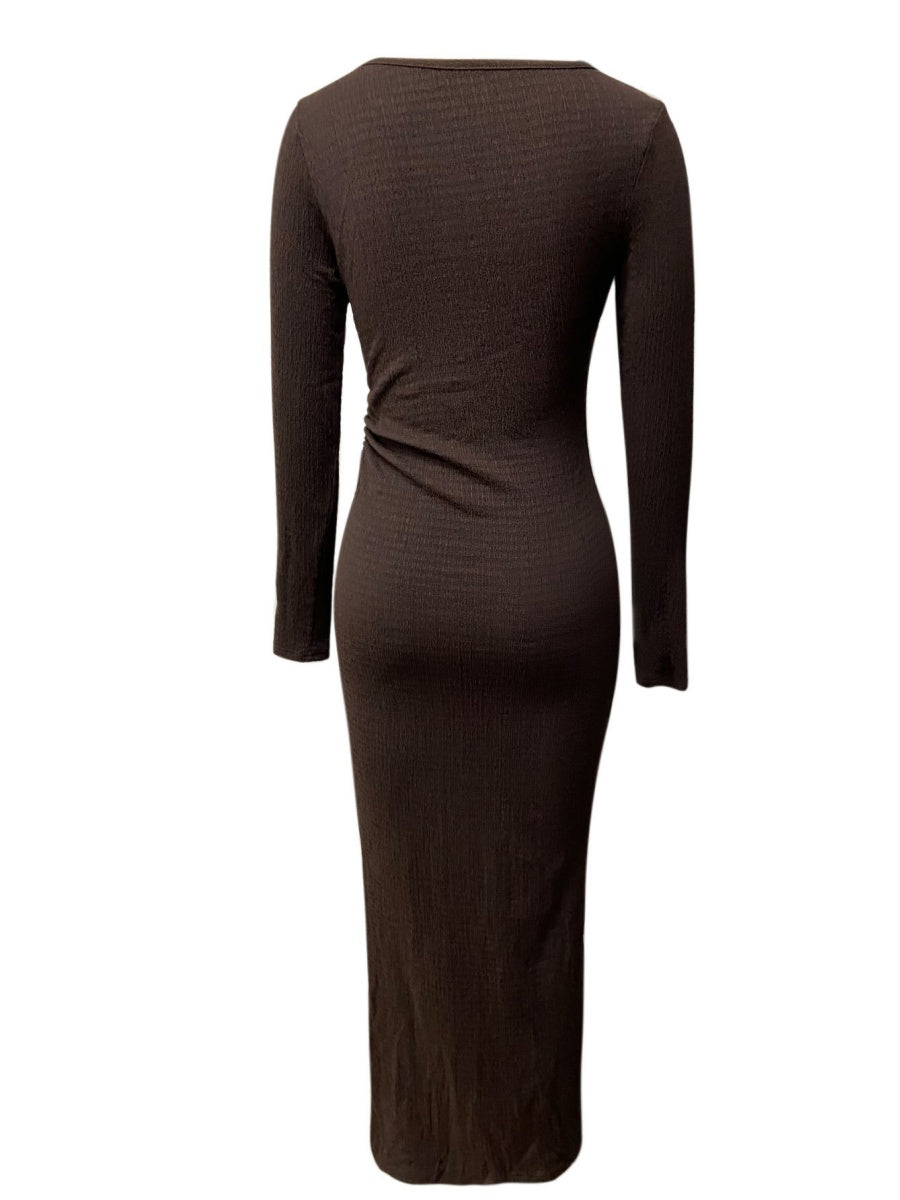 Liber Summer Women's Solid Square Collar Maxi Dresses