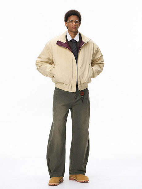 Cleanfit Deconstructed Tailoring Stand Collar Flight Jacket