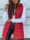 Mid-length Hooded Design Keep Warm Leisure Zipper Pocket Quilted Vest