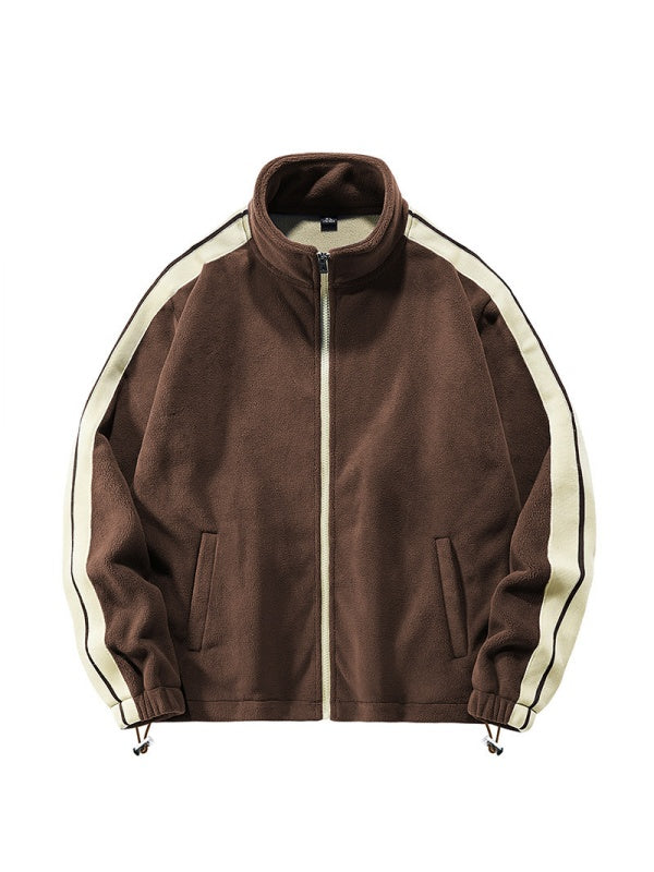 Double-sided Fleece Stand Collar Windproof Fleece Color Matching Thickening Jackets