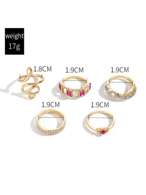 Diamond-encrusted Snake Ring Set