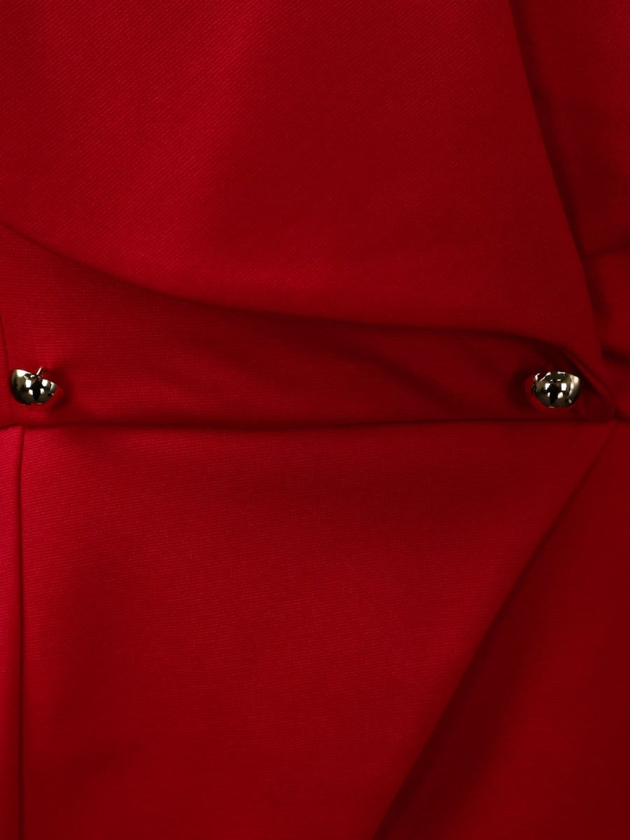 Large Lapel Three-quarter Sleeves Commuting Hip-hugging Midi Dresses