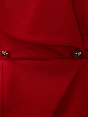 Large Lapel Three-quarter Sleeves Commuting Hip-hugging Midi Dresses