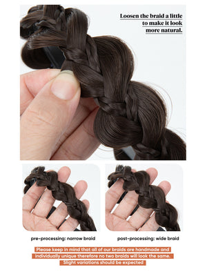 Braided Headband, Wide-brimmed Three-strand Sandwich Wig