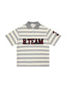 Color-blocked Stripes Ins Letter Embroidery POLO