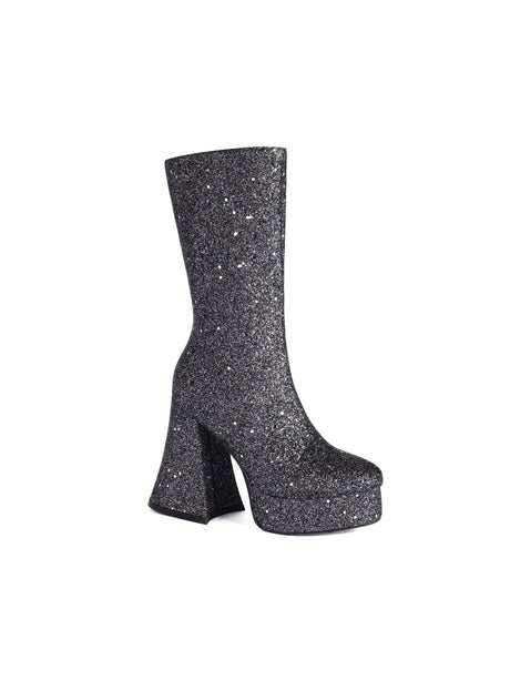 Sequined Platform High-heeled Fashion Mid-calf Boots