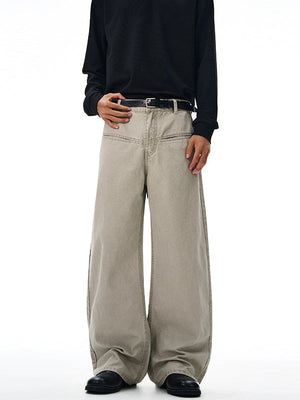 Liber Autumn Neutral wear Pocket decoration Solid Color Jeans