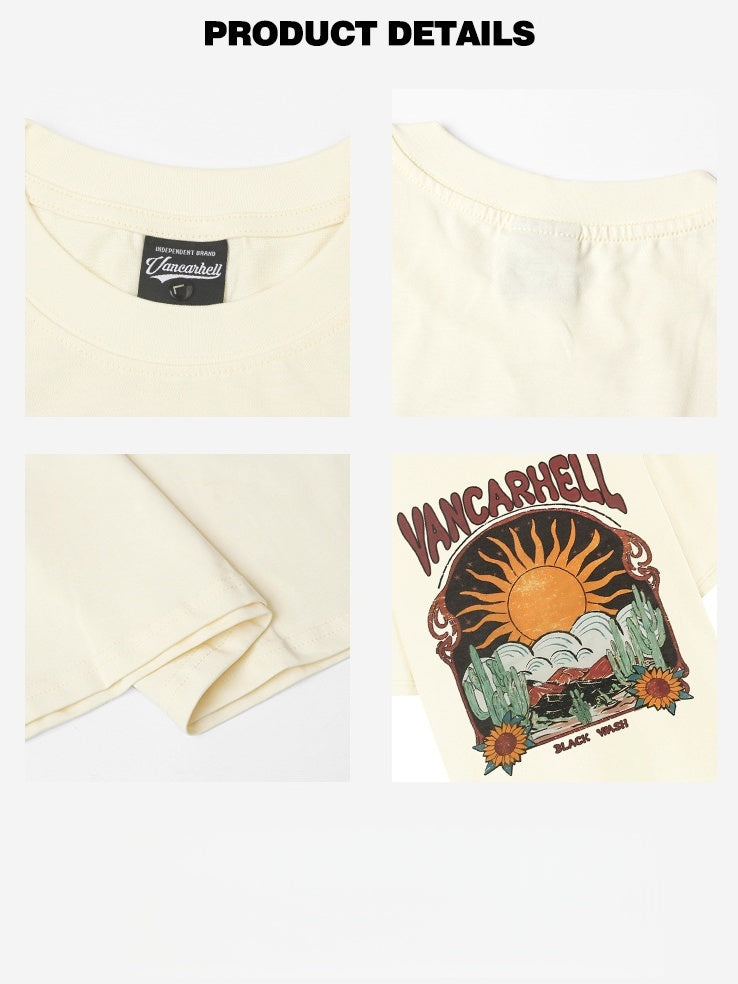 Liber Summer Neutral Printed Pattern T-shirts