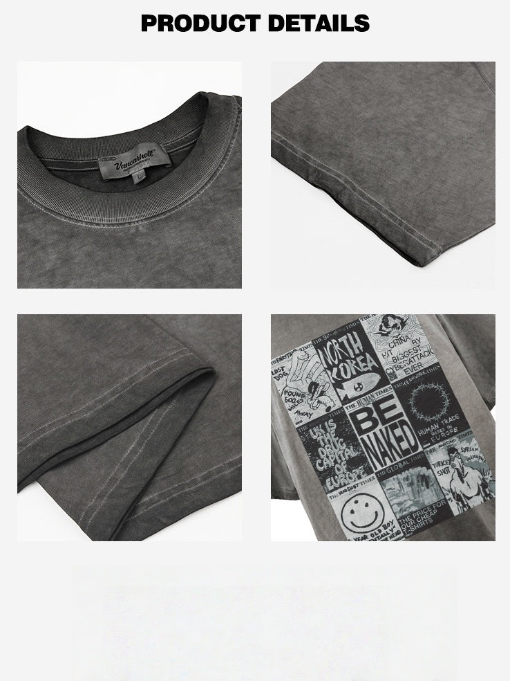 Liber Summer Neutral Printed Graffiti T-shirts