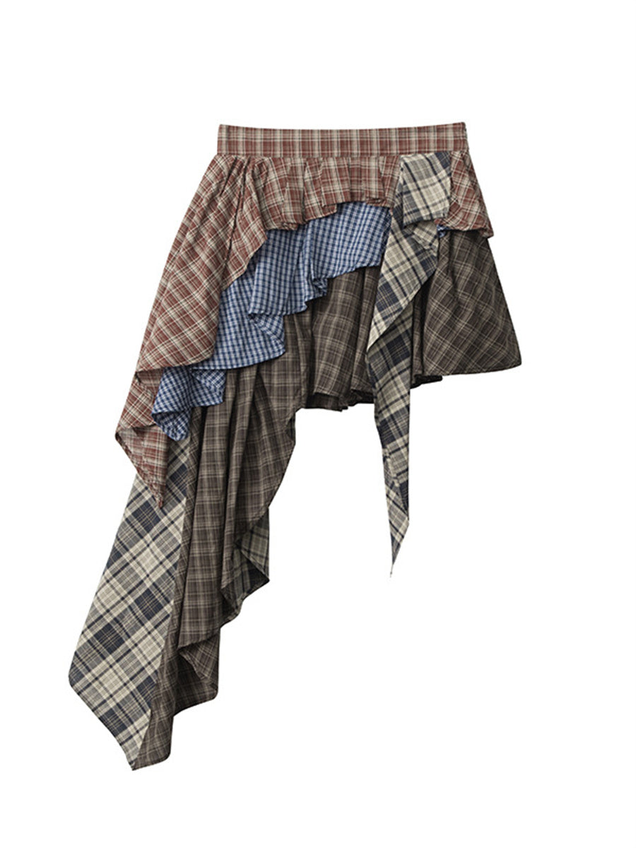 Liber Summer Women's Plaid Skirts