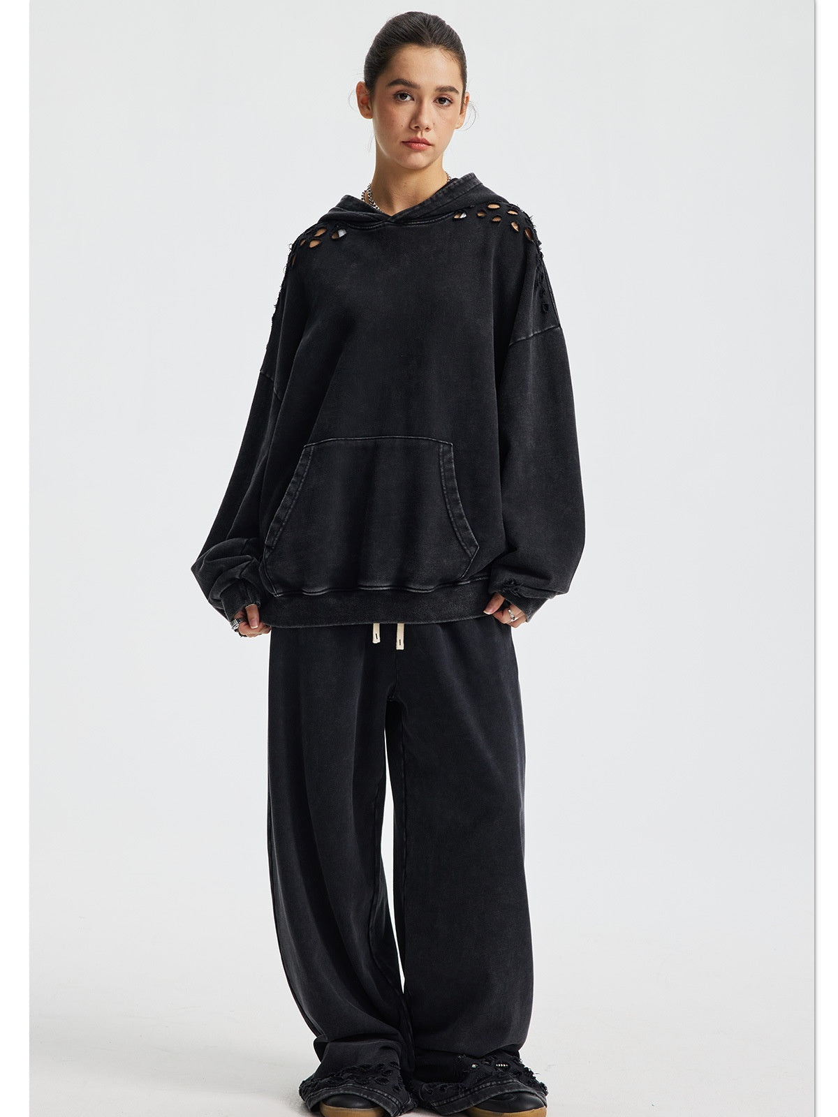 Ripped Hoodie & Pants Set