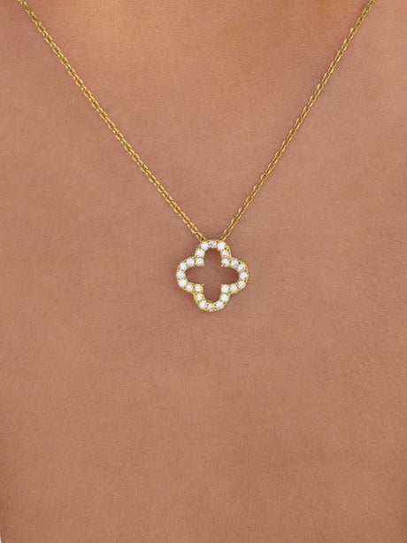 Four-leaf Clover Diamond Pendant Necklace