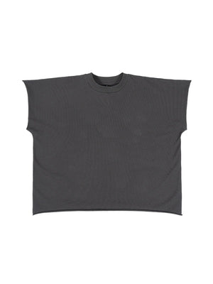 Boxy Boxy Rough Edge Solid Color T-shirt