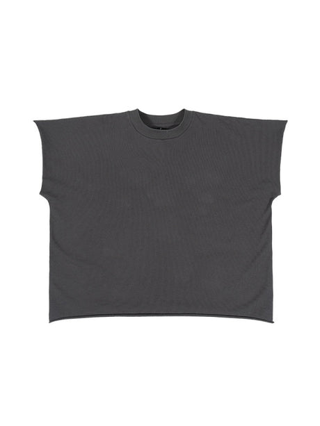 Boxy Boxy Rough Edge Solid Color T-shirt