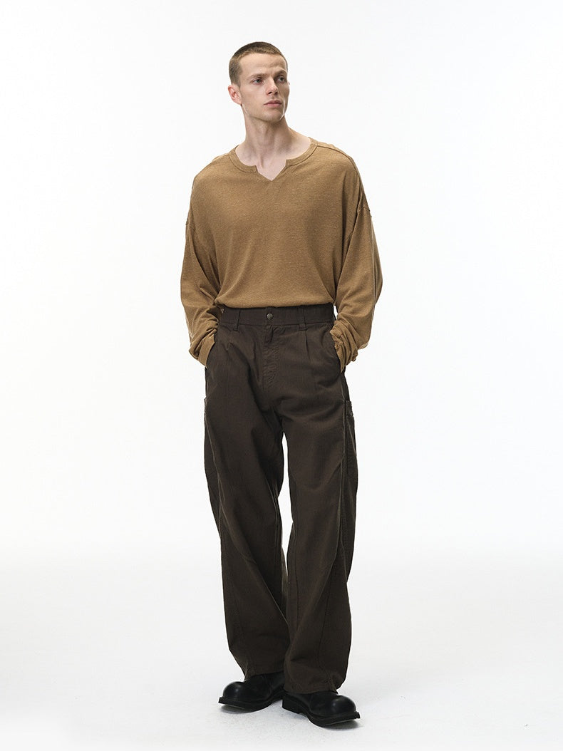 Liber Autumn Neutral wear Solid Color Pants