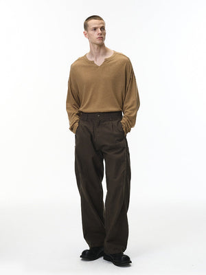 Liber Autumn Neutral wear Solid Color Pants