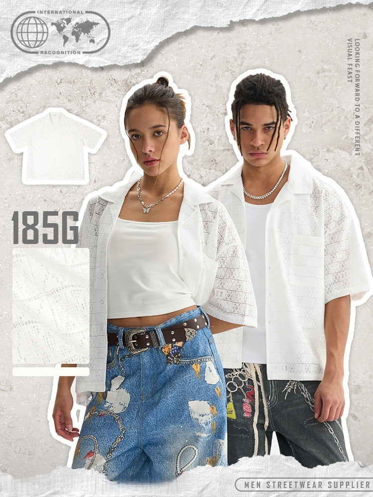 Liber Summer Men's Button placket Solid Color Shirts