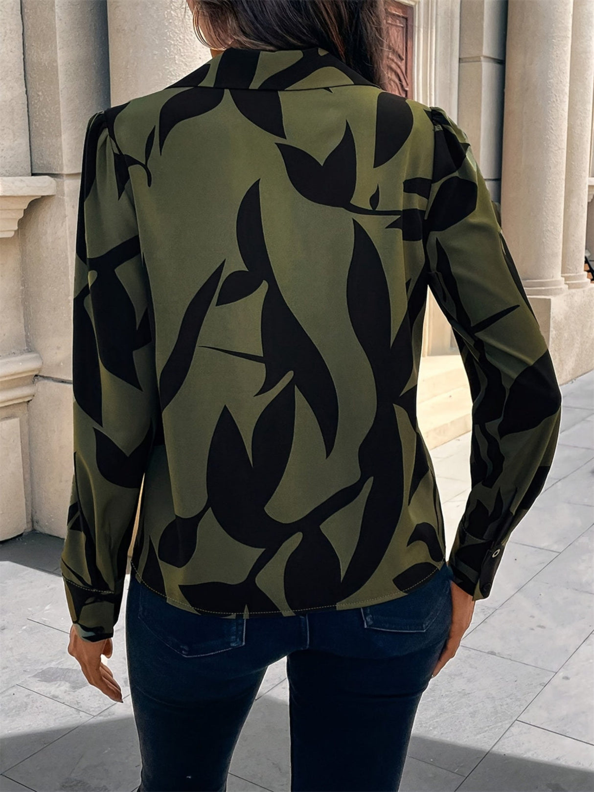 Printed Long Sleeves Blouse