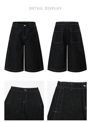 Washed Denim 7 Points Shorts