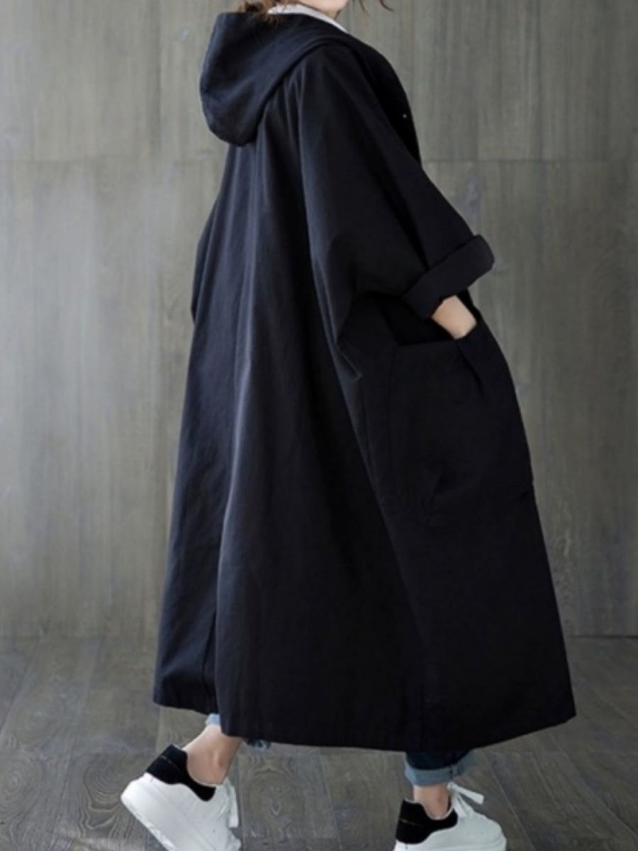 Oversized Hooded Trench Coat