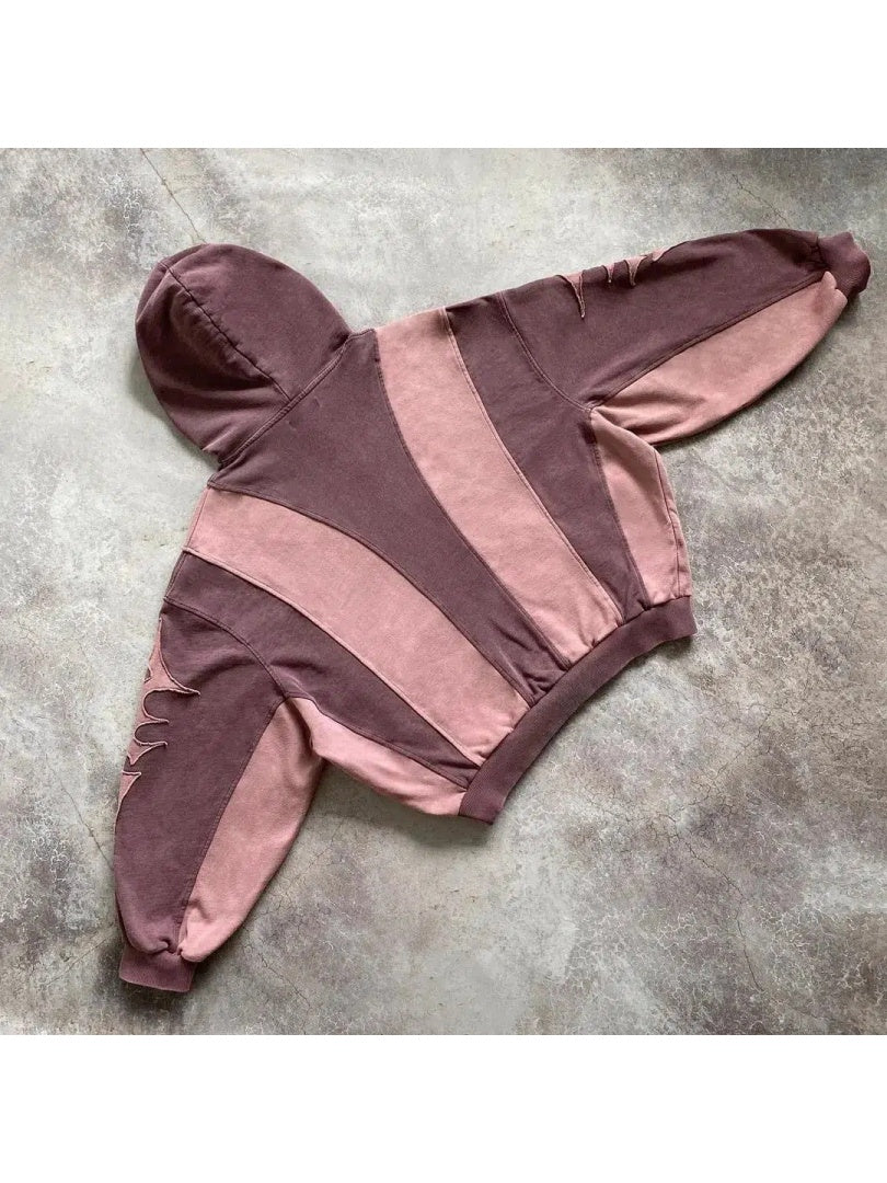 Liber Autumn Neutral wear Color Block Sweatshirts&Hoodies