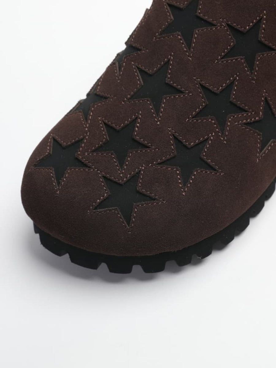 "Nomadic" Series Star-patterned Mule Shoes, Fashionable Genuine Leather Birkenstocks Platform Slippers For Men And Women