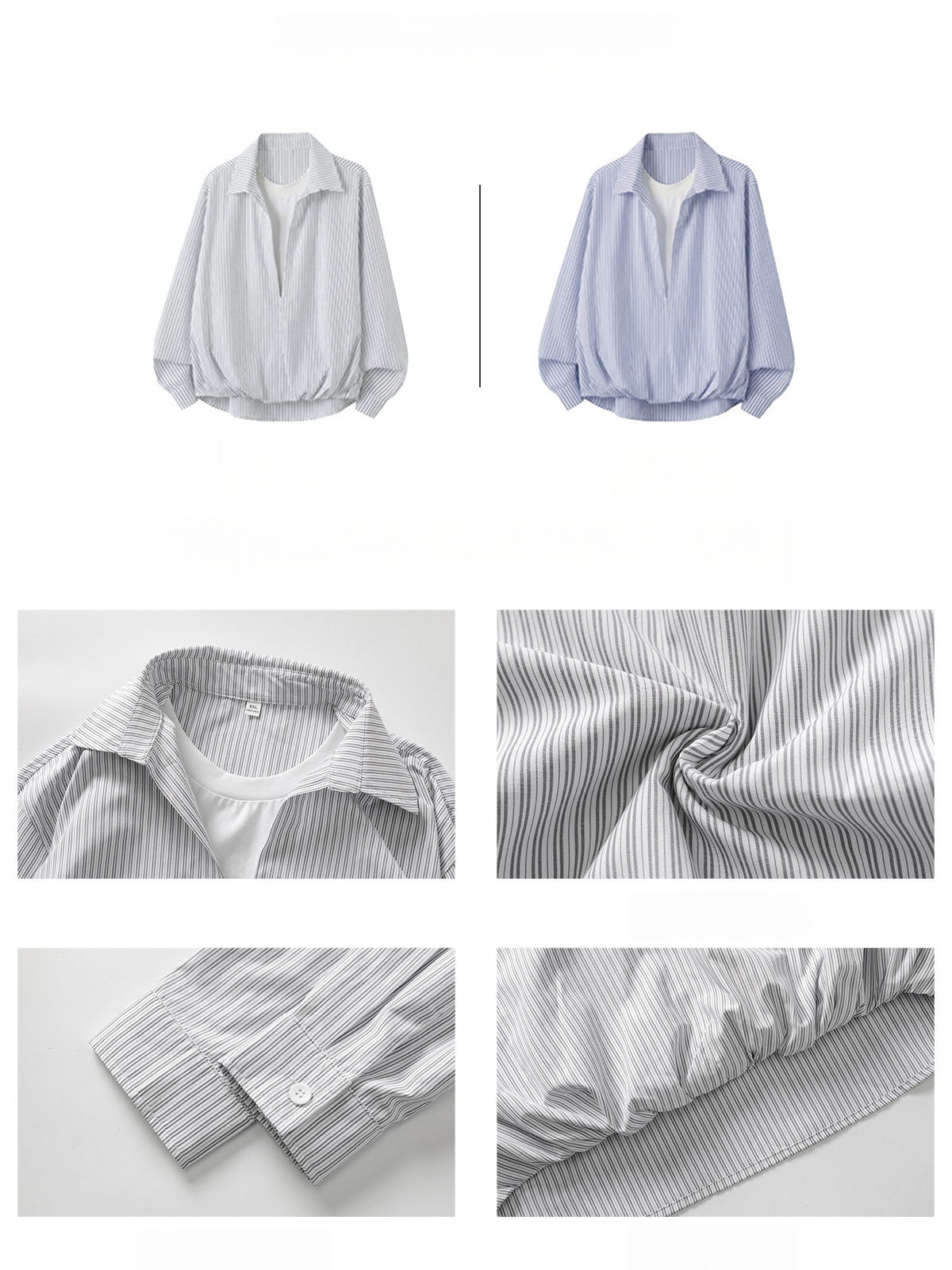 Deep V Layered-look Boxy Shirts