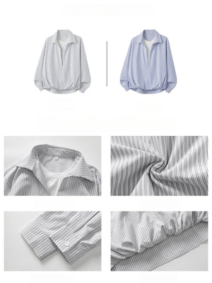 Deep V Layered-look Boxy Shirts