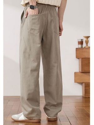 Breathable Solid Color Straight-fit Jeans