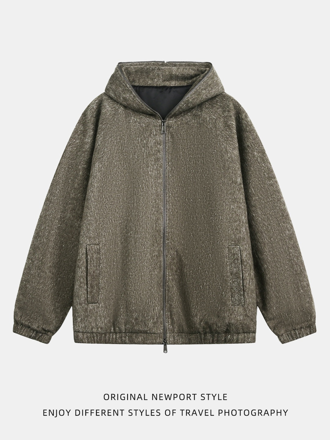 Liber Autumn Men's Solid Color Zipper jacket