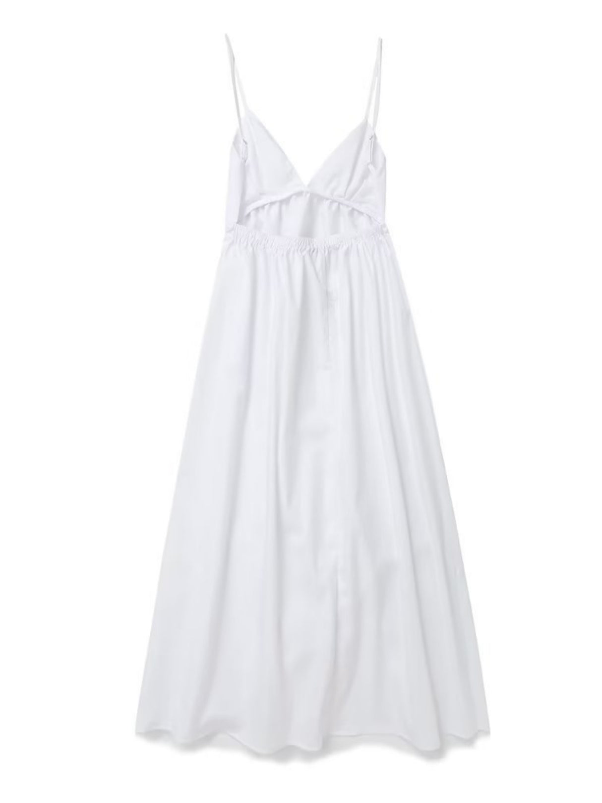V-neck Suspenders Backless Pleats Maxi Dresses