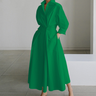 Long-sleeved V-neck Printed Maxi Dresses