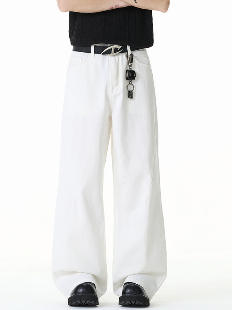 Versatile Straight-fit Wide-leg Pants