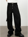 Stereo Multiple Buttons Straight-fit Dress Pants Pants