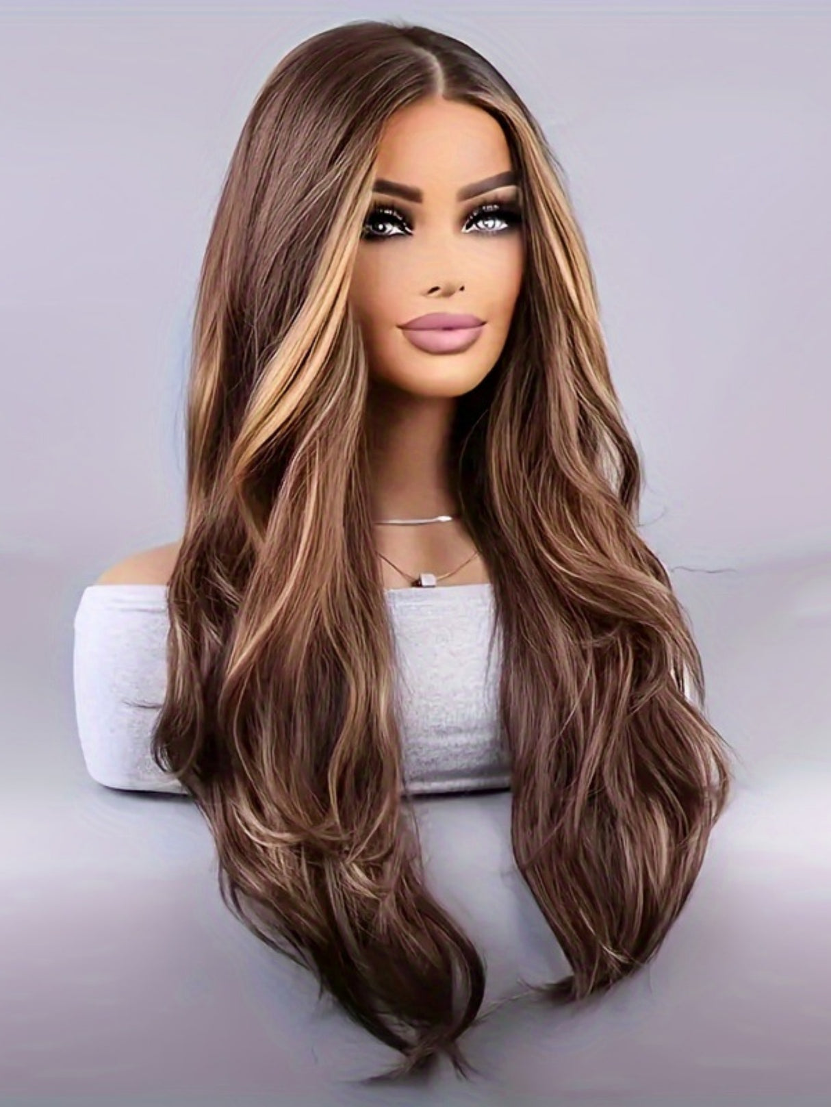 Synthetic Fiber Long Wavy Curl Wig