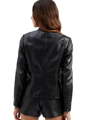 Street Cool Thin Three-dimensional Decoration Leather Jacket