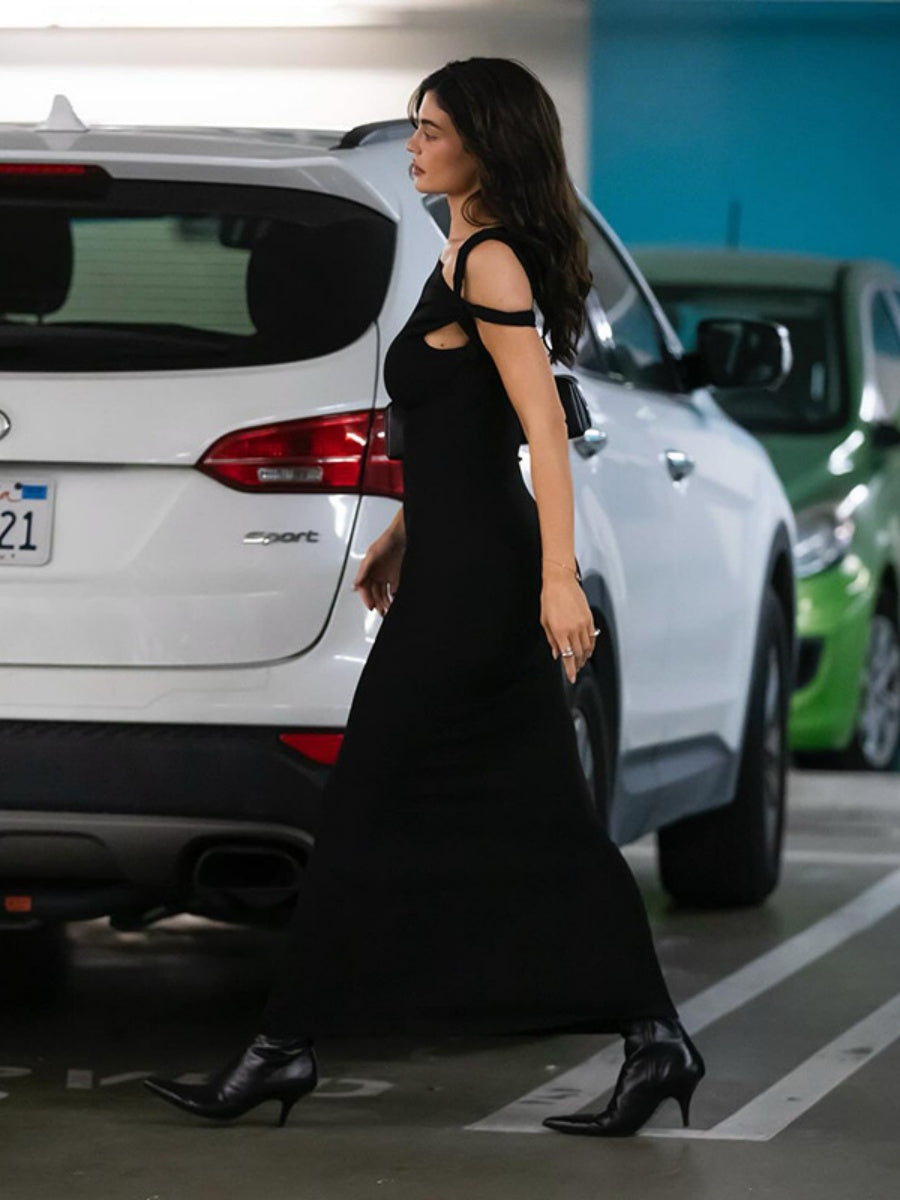 Floor-length Solid Color Long Dress