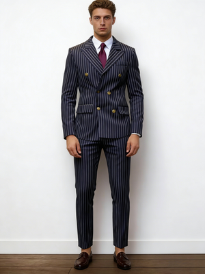 Stripes Business Dinner Wedding Suit 2-piece Sets Set