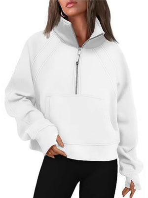 Liber Autumn Women's Pocket Solid Color Sweatshirts&Hoodies