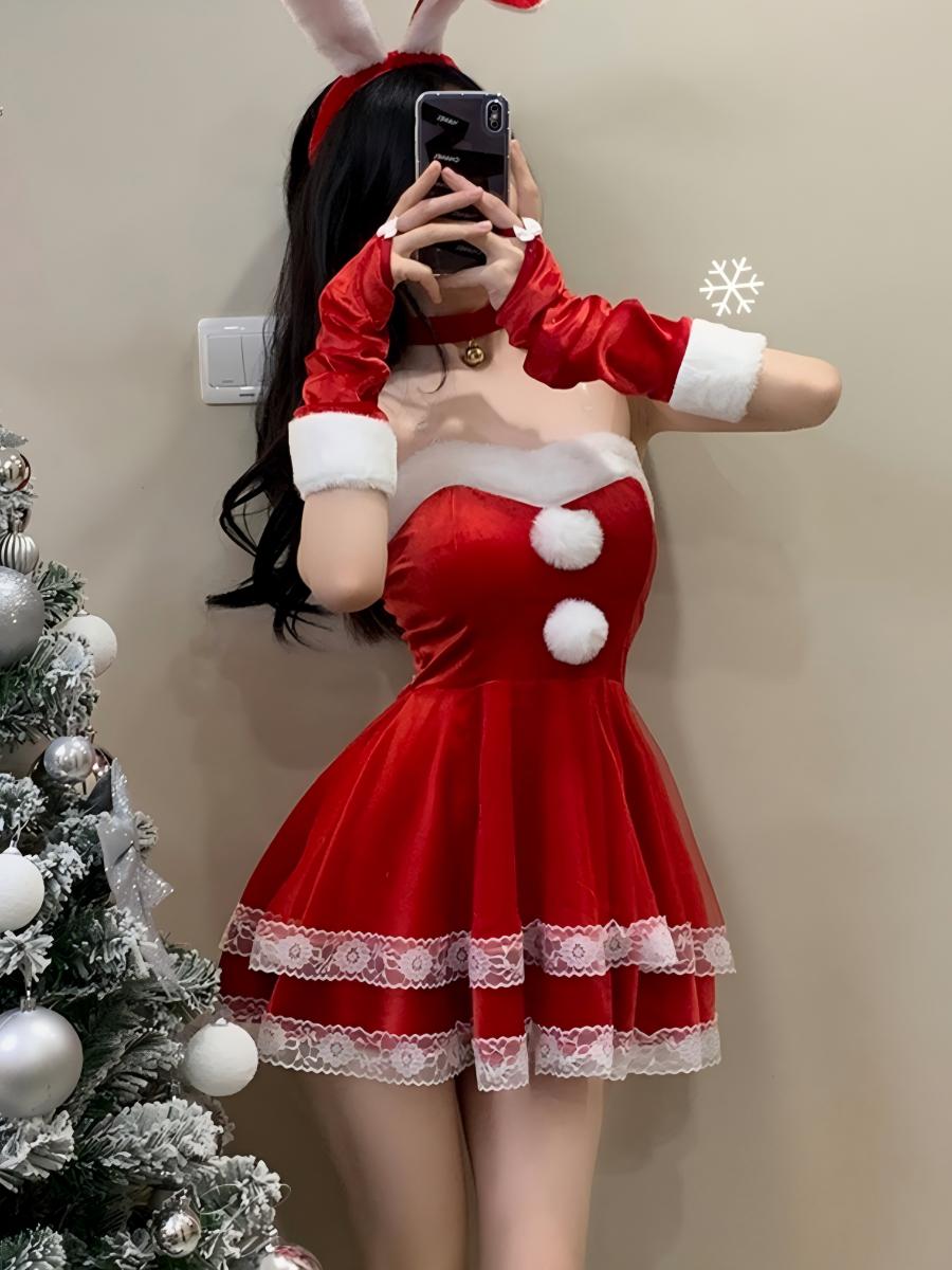 Christmas Bunny Girl Costume Cosplay Multi-piece Sets