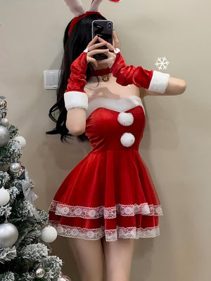 Christmas Bunny Girl Costume Cosplay Multi-piece Sets