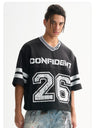 Color-blocked Retro Mesh Jersey Boxy Boxy T-shirts