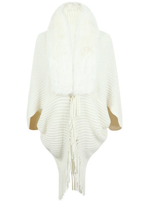 Fur Collar Tassel Cloak Cardigans