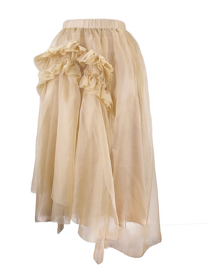 Ruffles Silk Organza Midi Skirt (with Petticoat)