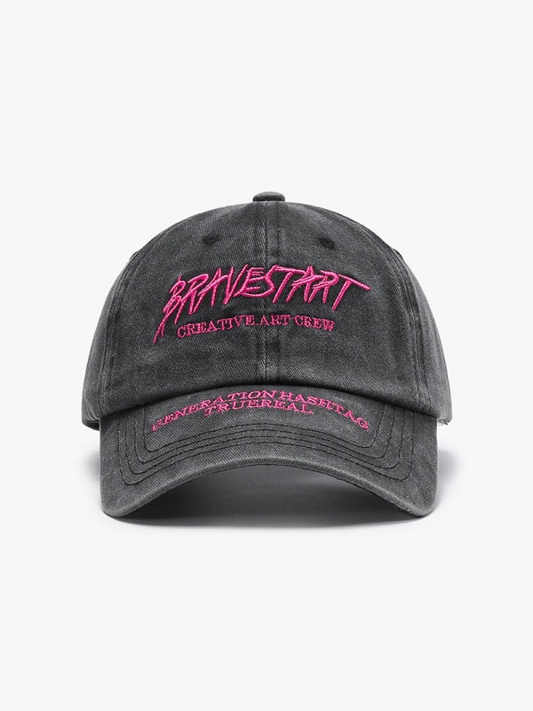 Baseballkappen im Retro-Stil mit gewaschener Buchstabenstickerei