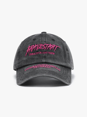 Baseballkappen im Retro-Stil mit gewaschener Buchstabenstickerei