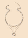 Alloy Necklace With Electroplated Circle Pendant, Fashion Necklace